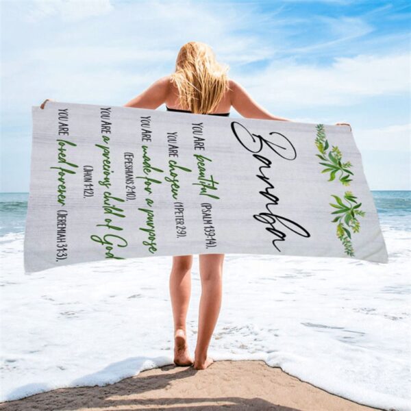 You Are Beautiful Chosen Made For A Purpose Personalized Beach Towel, Christian Beach Towel, Beach Towel