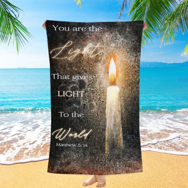 You Are The Light Candle Beach Towel, Christian Beach Towel, Beach Towel