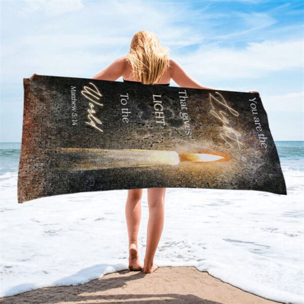 You Are The Light Candle Beach Towel, Christian Beach Towel, Beach Towel