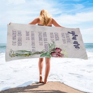 You Are Who God Says You Are Bible Verse Beach Towel Art Christian Beach Towel Beach Towel 2 vc7xiu.jpg