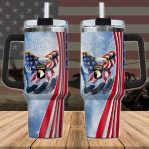 101st Airborne Division American Pride 4th Of July Staanley Tumbler 40Oz, Veteran Tumbler, Military Tumbler