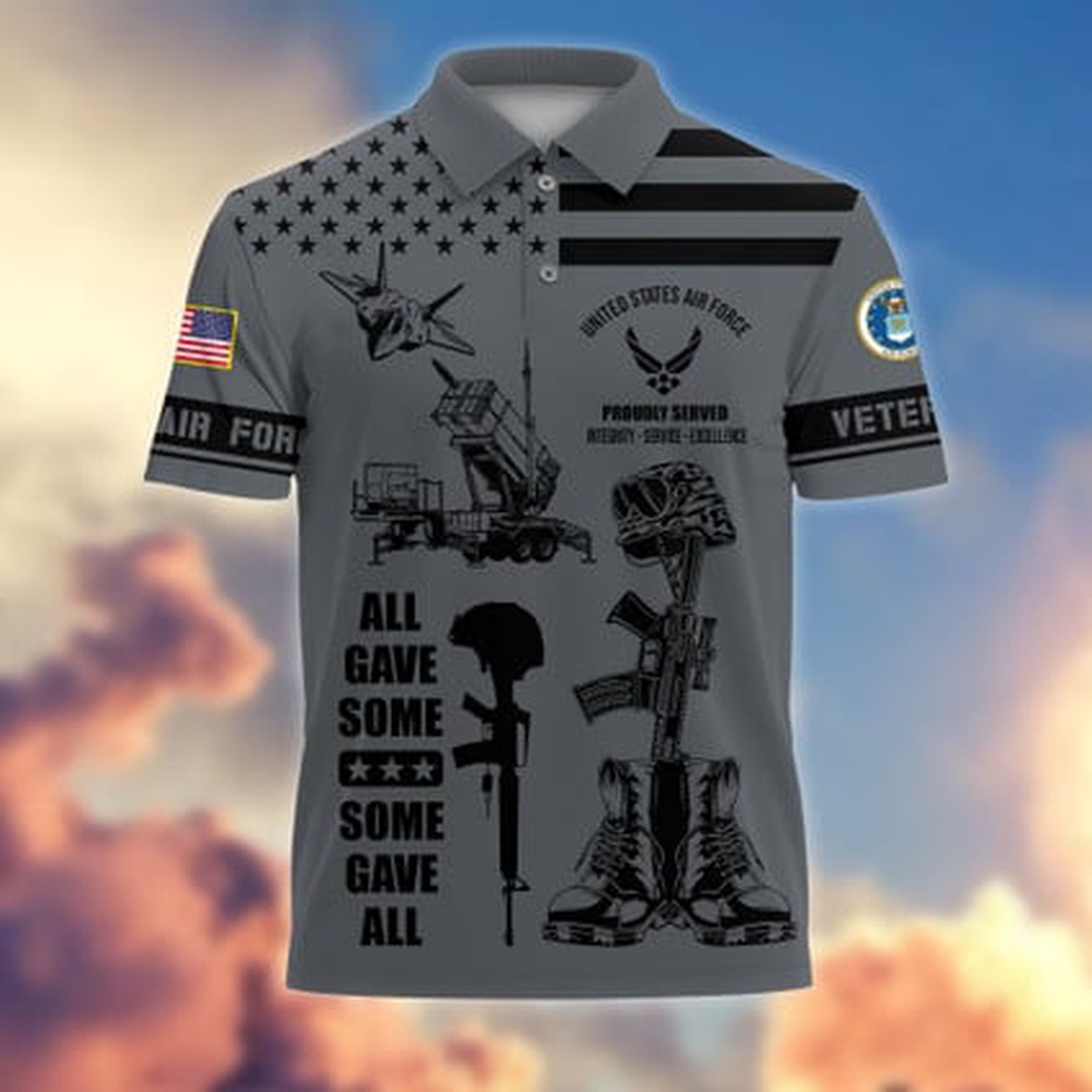 Air Force Veteran Polo Shirt, All Gave Some Some Gave All US Air Force Veteran Polo Shirts