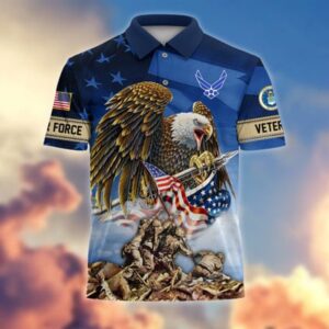 Air Force Veteran Polo Shirt, American Pride…