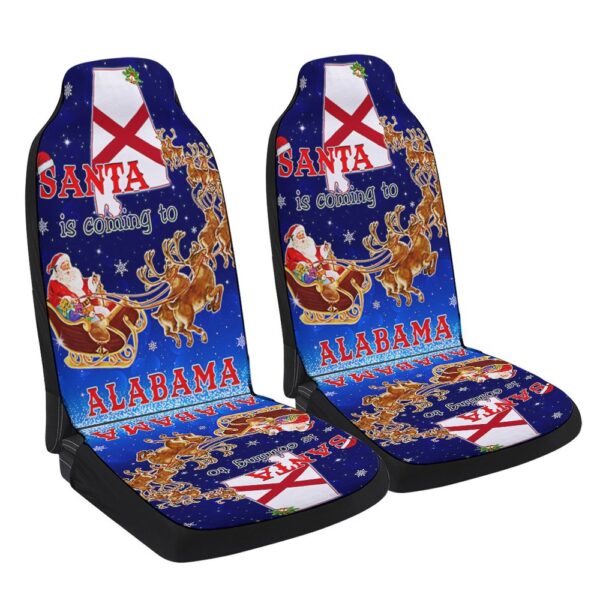 Alabama Christmas Santa Is Coming To Alabama Seat Cover Cars, Christmas Car Seat Cover, Car Seat Cover