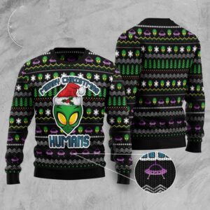 Alien Merry Christmas Humans Ugly Christmas Sweater,…