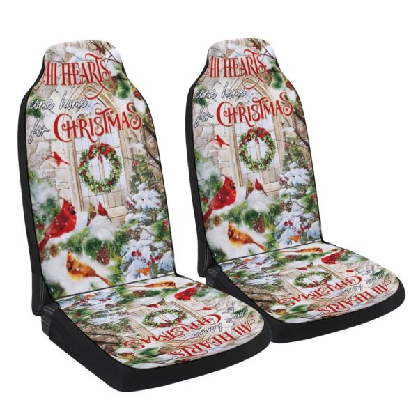 All Hearts Come Home For Christmas Cardinal Seat Cover Cars, Christmas Car Seat Cover, Car Seat Cover