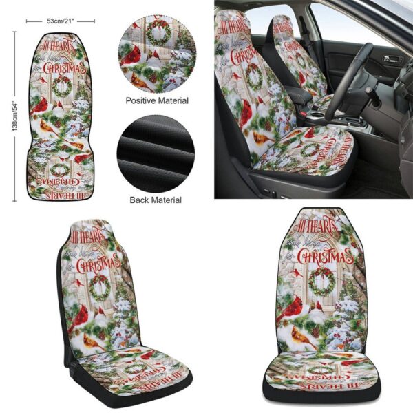 All Hearts Come Home For Christmas Cardinal Seat Cover Cars, Christmas Car Seat Cover, Car Seat Cover