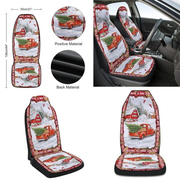 All Roads Lead Home For Christmas Seat Cover Cars, Christmas Car Seat Cover, Car Seat Cover