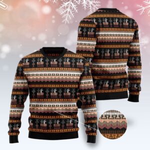 Alpaca Pattern Ugly Christmas Sweater, Christmas Sweater,…