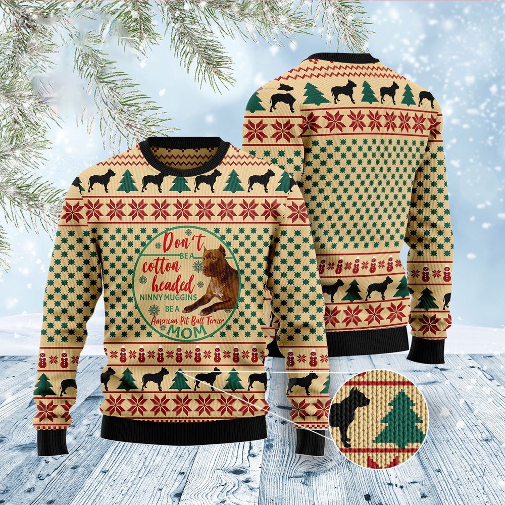 American Pit Bull Terrier Mom Ugly Christmas Sweater, Dog Ugly Christmas Sweater, Ugly Dog Sweaters American Pit Bull Terrier Mom Ugly Christmas Sweater, Dog Ugly Christmas Sweater, Ugly Dog Sweaters
