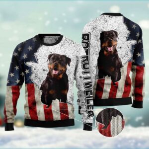 American Rottweiler Ugly Christmas Sweater, Dog Ugly…