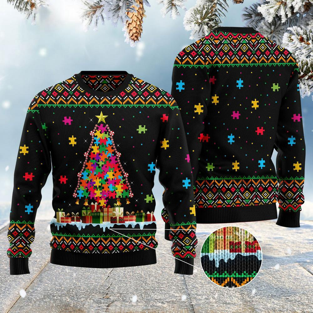 Autism Tree Christmas Ugly Christmas Sweater, Xmas Tree Sweater, Christmas Sweater Autism Tree Christmas Ugly Christmas Sweater, Xmas Tree Sweater, Christmas Sweater