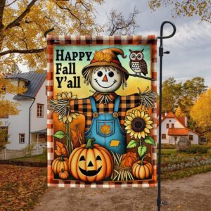 Autumn Scarecrow Happy Fall Y’all Flag, Halloween…