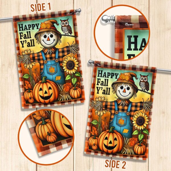 Autumn Scarecrow Happy Fall Y’all Flag, Halloween Flag, Halloween Garden Flags, Halloween House Flags