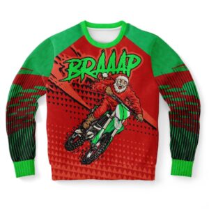 BRAAAP Motorcross Santa Ugly Christmas Sweater, Christmas…