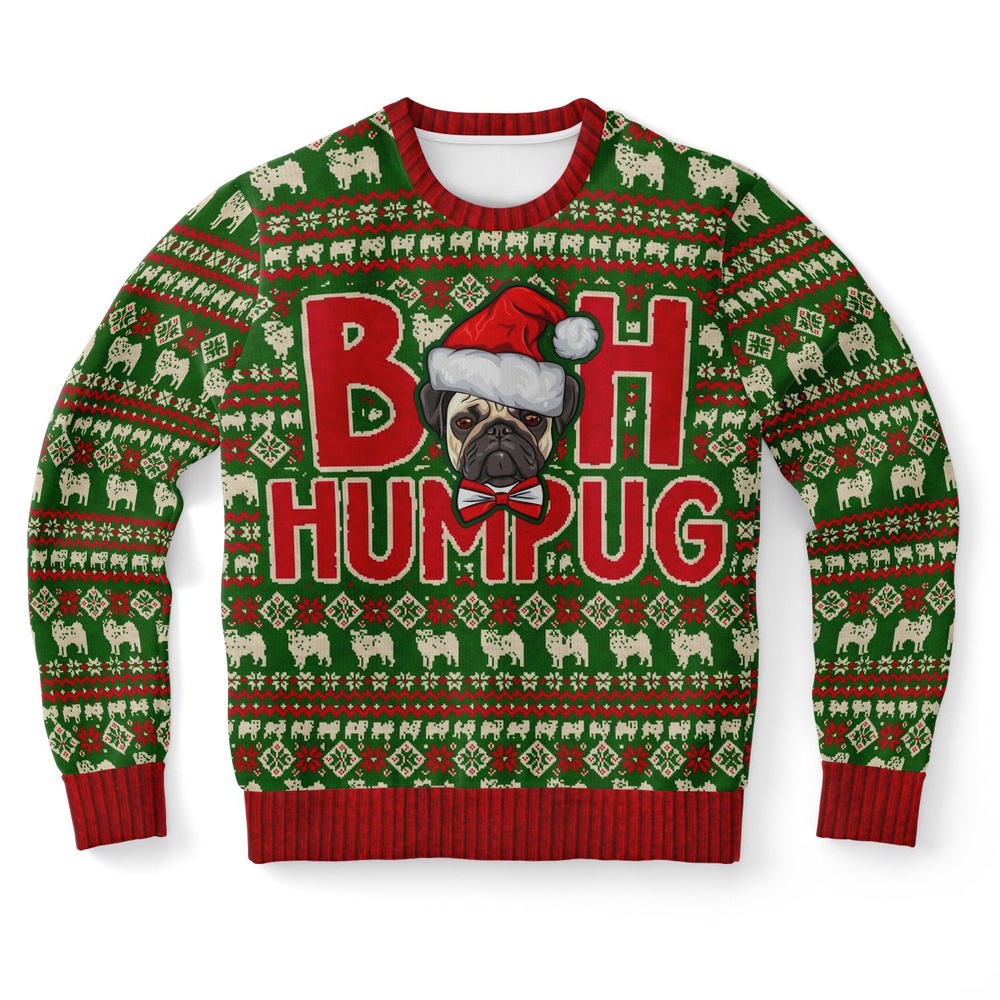 Bah Humpug Pug Ugly Christmas Sweater, Christmas Sweater, Ugly Sweater, Funny Xmas Sweaters
