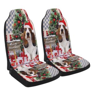 Basset Hound Christmas American flag Seat Cover…