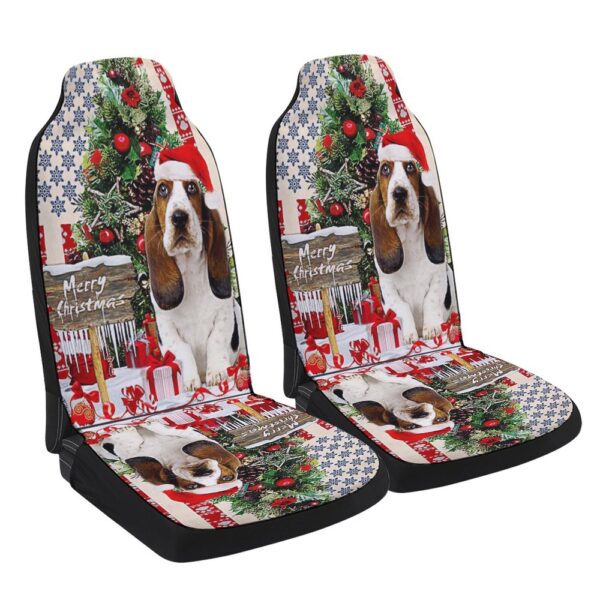 Basset Hound Christmas American flag Seat Cover Cars, Christmas Car Seat Cover, Car Seat Cover