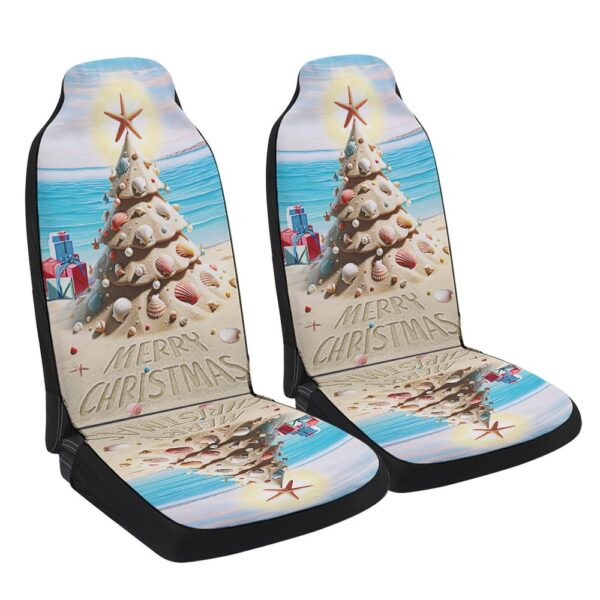 Beach Merry Christmas Seat Cover Cars, Christmas Car Seat Cover, Car Seat Cover