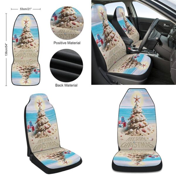 Beach Merry Christmas Seat Cover Cars, Christmas Car Seat Cover, Car Seat Cover