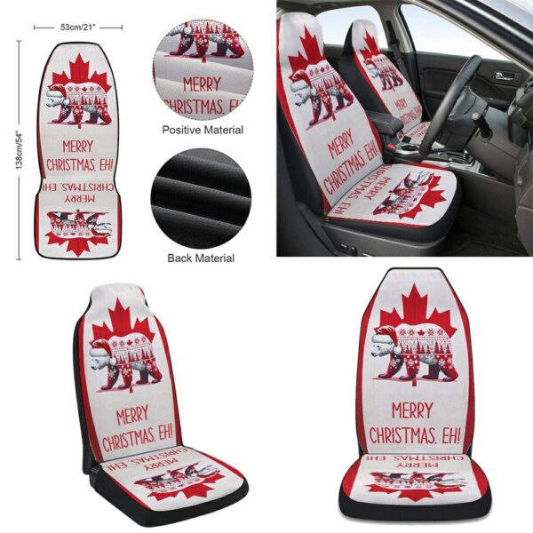 Bear Christmas Canadian Seat Cover Cars, Christmas Car Seat Cover, Car Seat Cover