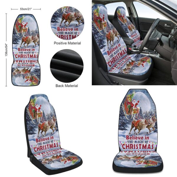 Believe In The Magic Of Christmas Santa Sleigh Seat Cover Cars, Christmas Car Seat Cover, Car Seat Cover