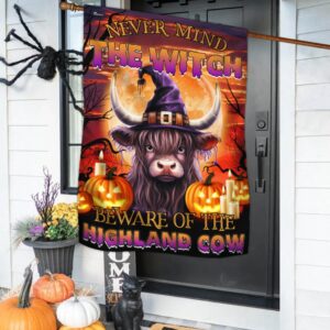 Beware Of The Highland Cow Halloween Pumpkin Flag Halloween Flag Halloween Garden Flags Halloween House Flags 2 iotx2w.jpg