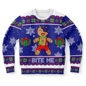 Bite me Gingerbread Ugly Christmas Sweater, Christmas…
