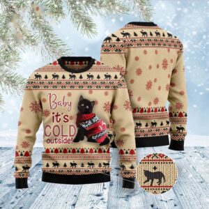Black Cat Baby Ugly Christmas Sweater, Christmas…