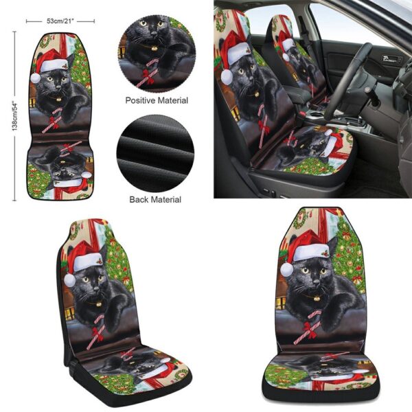 Black Cat Christmas Seat Cover Cars, Christmas Car Seat Cover, Car Seat Cover