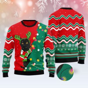 Black Cat Christmas Tree Led Light Ugly…