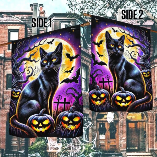 Black Cat Halloween Flag, Halloween Flag, Halloween Garden Flags, Halloween House Flags