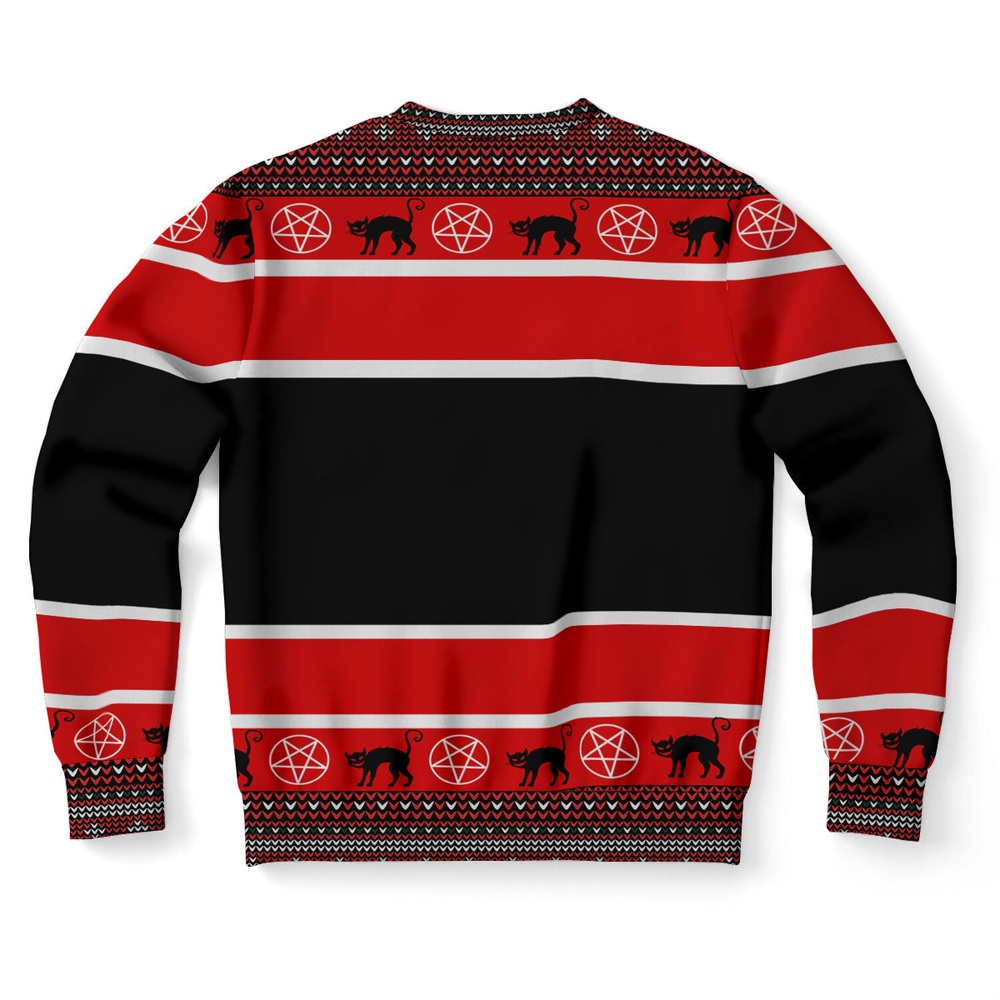 Black Cat Meowy Ugly Christmas Sweater, Christmas Sweater, Ugly Sweater, Funny Xmas Sweaters