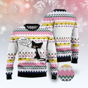 Black Cat Piss Me Off Ugly Christmas…