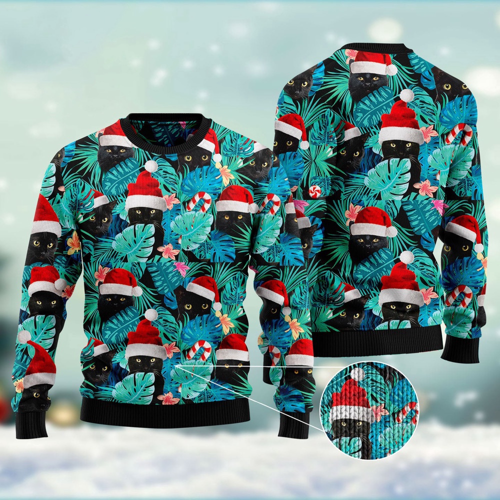 Black Cat Ugly Christmas Sweater, Christmas Cat Ugly Sweater, Ugly Cat Xmas Sweater Black Cat Ugly Christmas Sweater, Christmas Cat Ugly Sweater, Ugly Cat Xmas Sweater