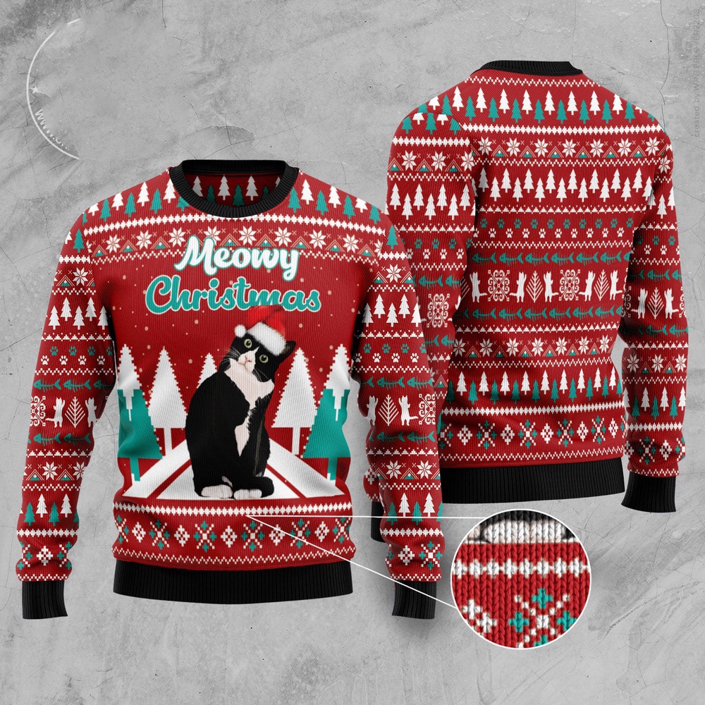 Black Meowy Christmas Ugly Christmas Sweater, Christmas Sweater, Ugly Sweater, Funny Xmas Sweaters Black Meowy Christmas Ugly Christmas Sweater, Christmas Sweater, Ugly Sweater, Funny Xmas Sweaters
