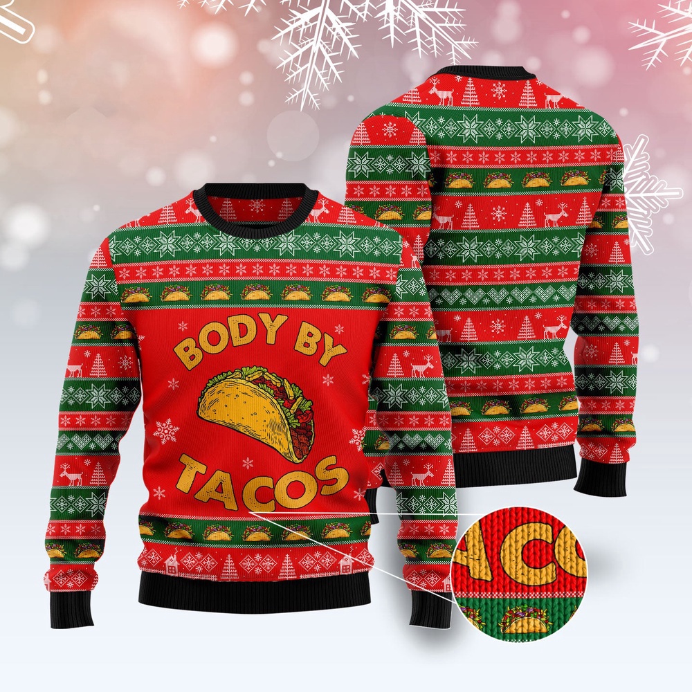 Body By Taco Ugly Christmas Sweater, Christmas Sweater, Ugly Sweater, Funny Xmas Sweaters Body By Taco Ugly Christmas Sweater, Christmas Sweater, Ugly Sweater, Funny Xmas Sweaters