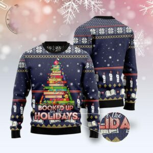 Book Christmas Tree Ugly Christmas Sweater, Xmas…
