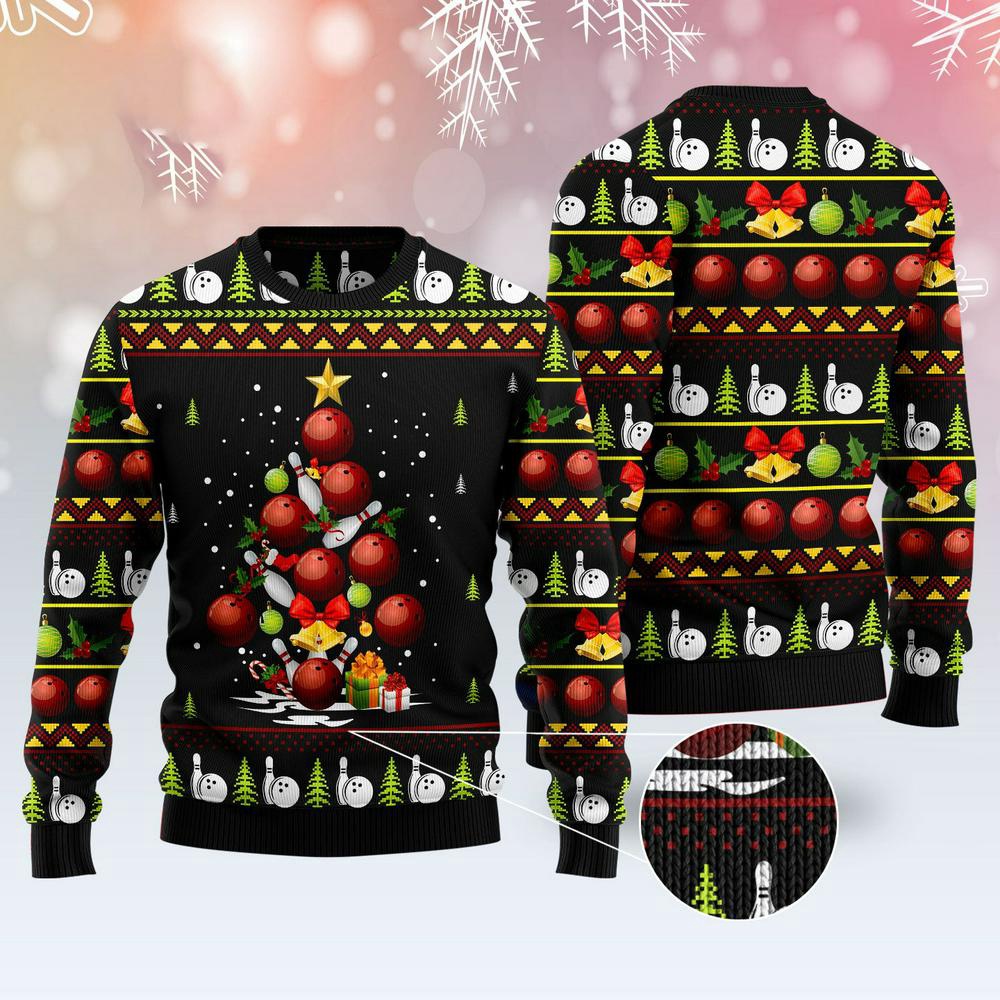 Bowling Christmas Tree Ugly Christmas Sweater, Xmas Tree Sweater, Christmas Sweater Bowling Christmas Tree Ugly Christmas Sweater, Xmas Tree Sweater, Christmas Sweater