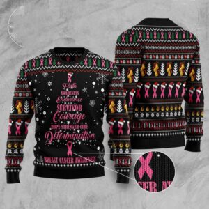 Breast Cancer Christmas Tree Ugly Christmas Sweater,…