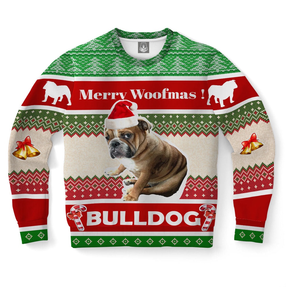 Bulldog Dog Ugly Christmas Sweater, Christmas Sweater, Ugly Sweater, Funny Xmas Sweaters