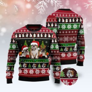 Bulldog Group Beauty Ugly Christmas Sweater, Dog…