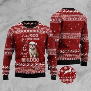 Bulldog True Friend Ugly Christmas Sweater, Dog…
