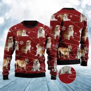 Bulldog Xmas Ugly Christmas Sweater, Dog Ugly…