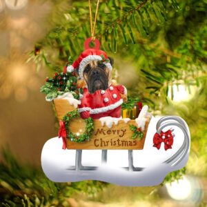 Bullmastiff Merry Christmas Ornament, Christmas Ornament, Dog…