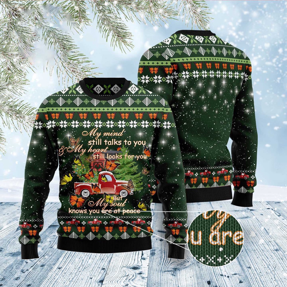 Butterfly Christmas Season My Mind Ugly Christmas Sweater, Christmas Sweater, Ugly Sweater, Funny Xmas Sweaters