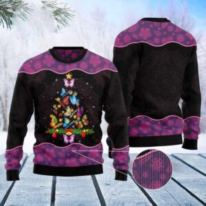 Butterfly Christmas Tree Ugly Christmas Sweater, Xmas…