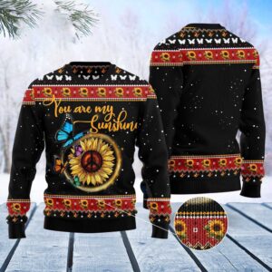 Butterfly Sunshine Ugly Christmas Sweater, Christmas Sweater,…