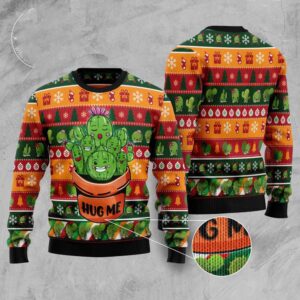 Cactus Hug Me Ugly Christmas Sweater, Christmas…