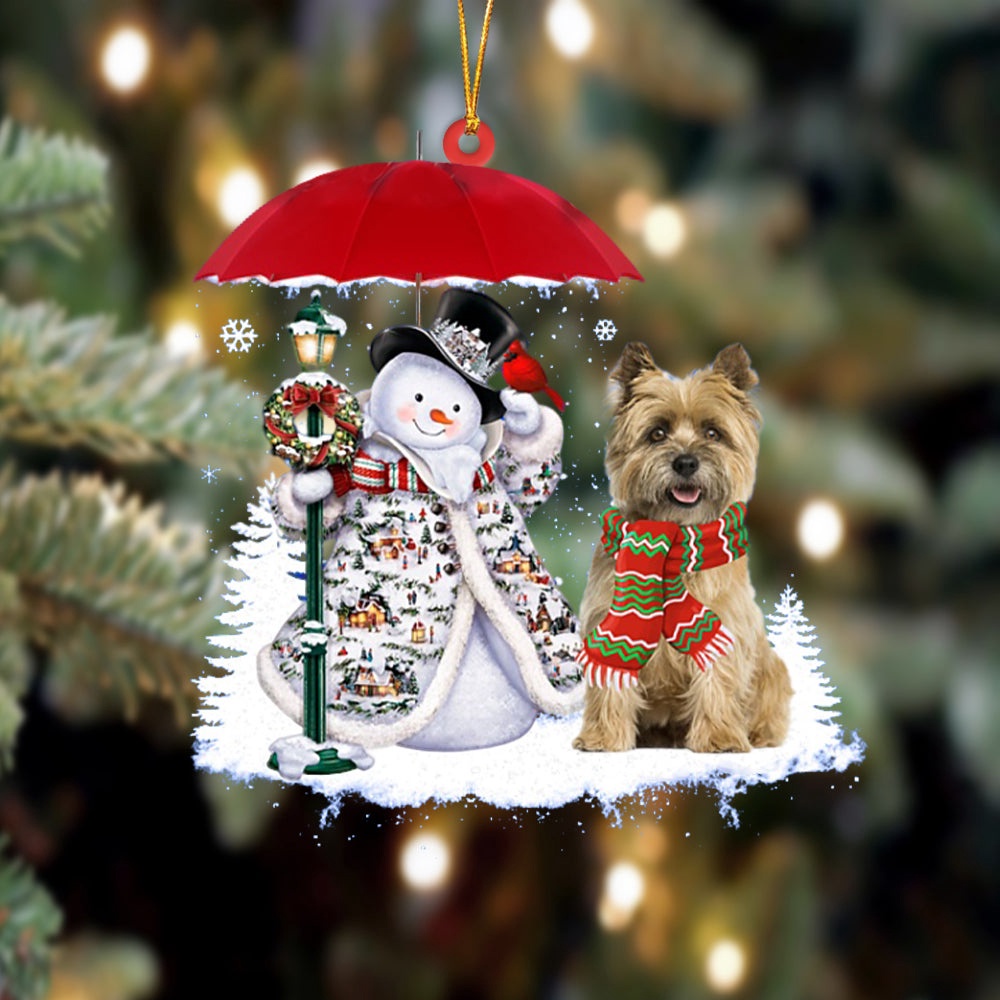 Cairn Terrier With Snowman Christmas Ornament, Christmas Ornament, Dog Ornament, Xmas Dog Ornaments Cairn Terrier With Snowman Christmas Ornament, Christmas Ornament, Dog Ornament, Xmas Dog Ornaments